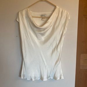 Beautiful 100 % silk top with drape neckline